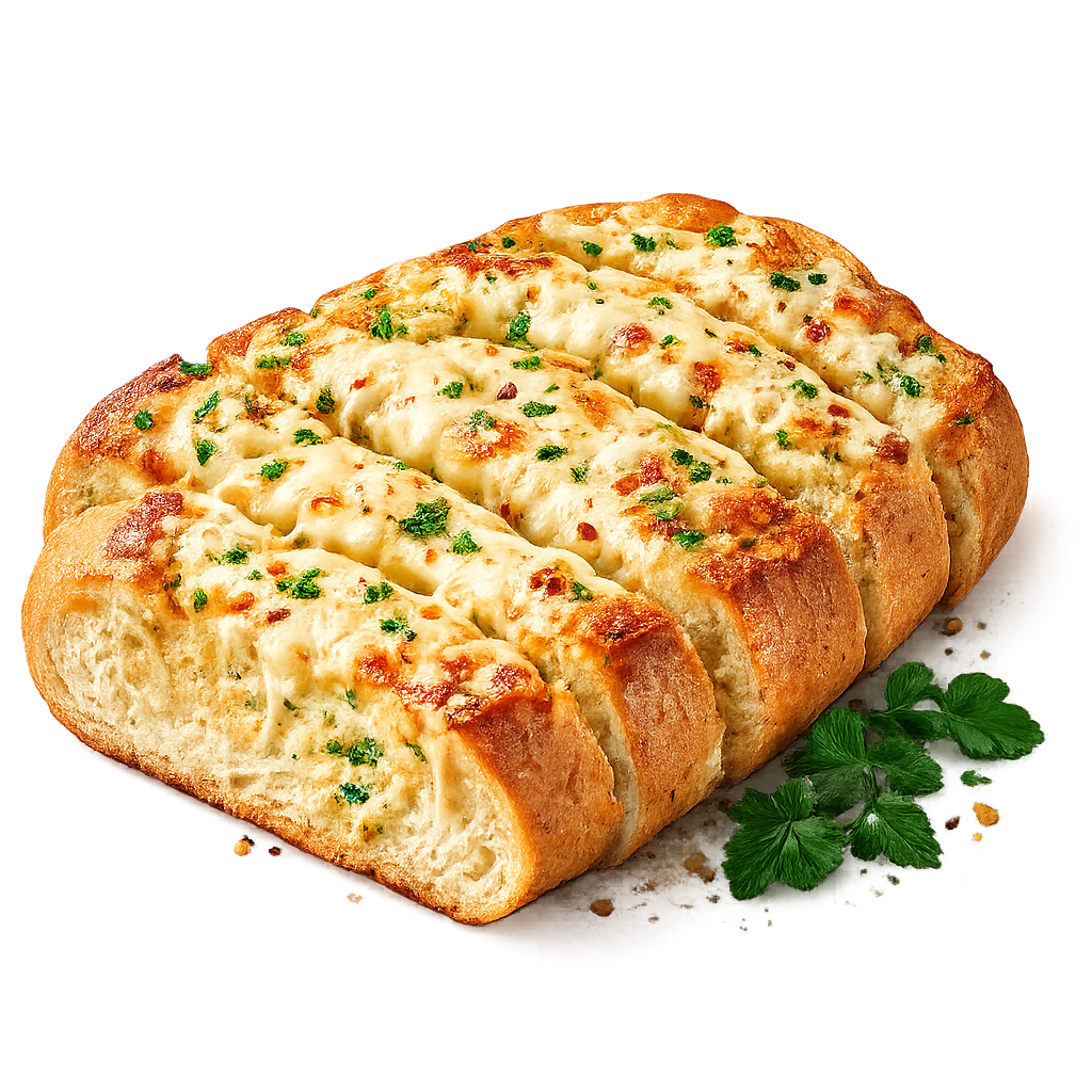 Cheese garlic bread with parsley and cheese
